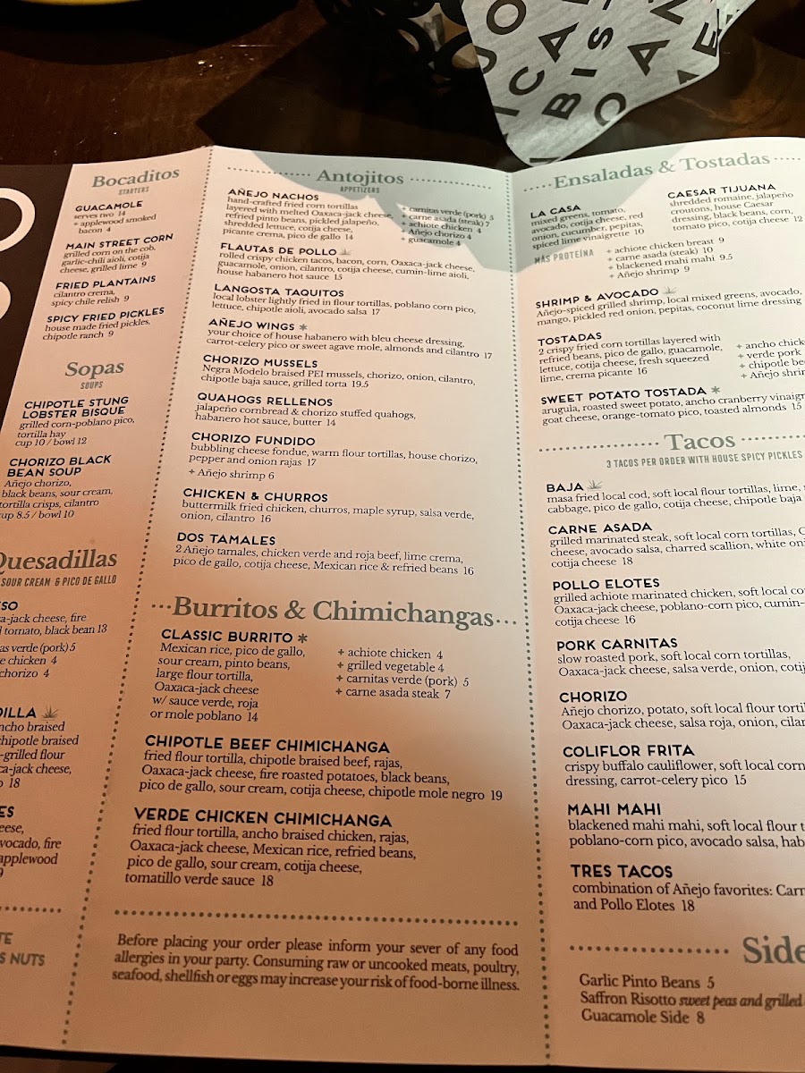 Añejo Mexican Bistro Menu - Image 2